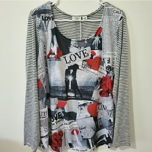 NWOT Cato Love Long Sleeve Top With Button Accents